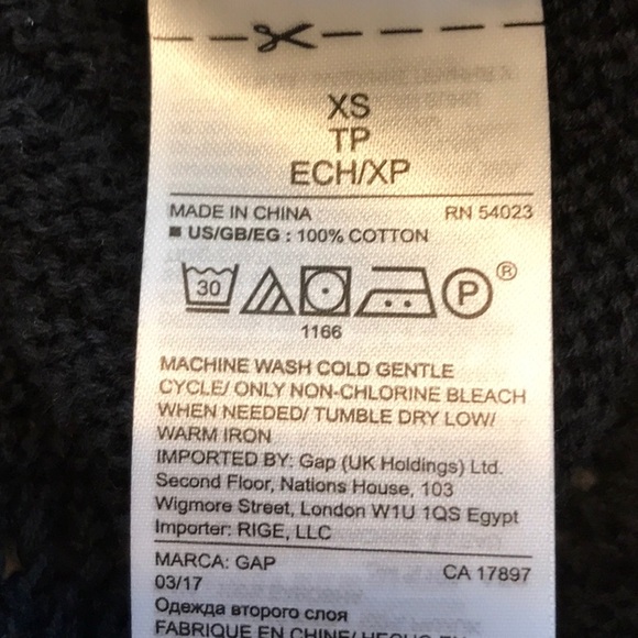 GAP 3/4 Sleeve Black Cotton Sweater - Picture 13 of 13